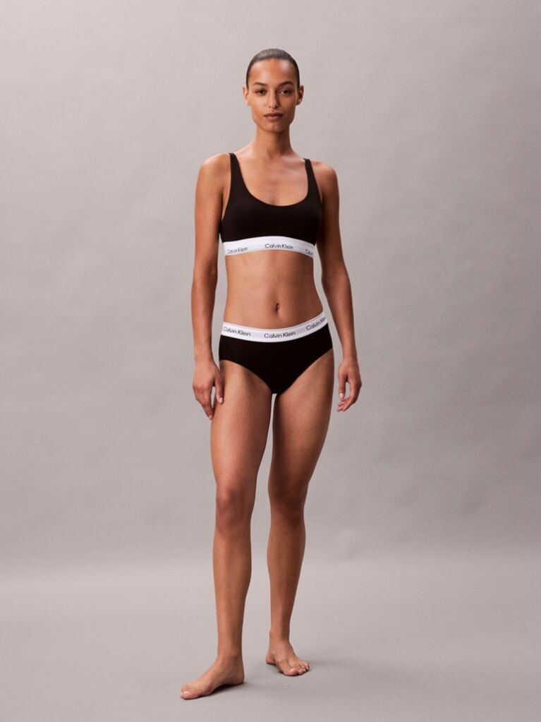 Black Lightly Lined Bralette - Icon Cotton Modal  Women