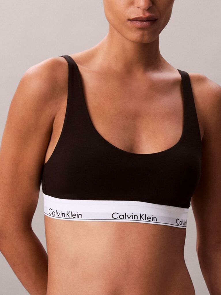 Black Lightly Lined Bralette - Icon Cotton Modal  Women