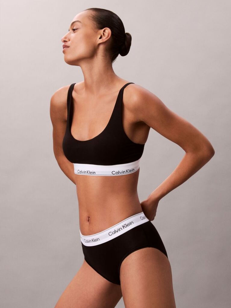Black Lightly Lined Bralette - Icon Cotton Modal  Women