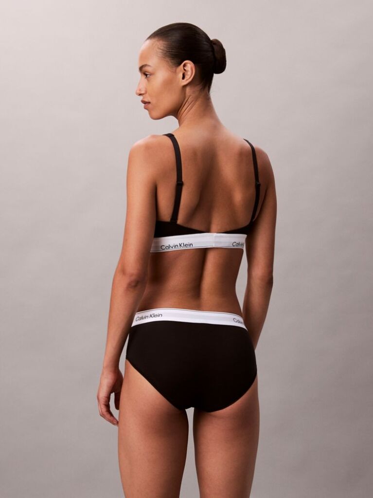 Black Lightly Lined Bralette - Icon Cotton Modal  Women