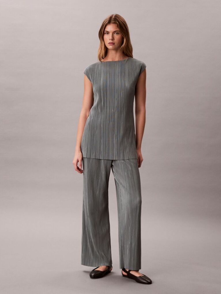 Grey Plisse Tunic  Women
