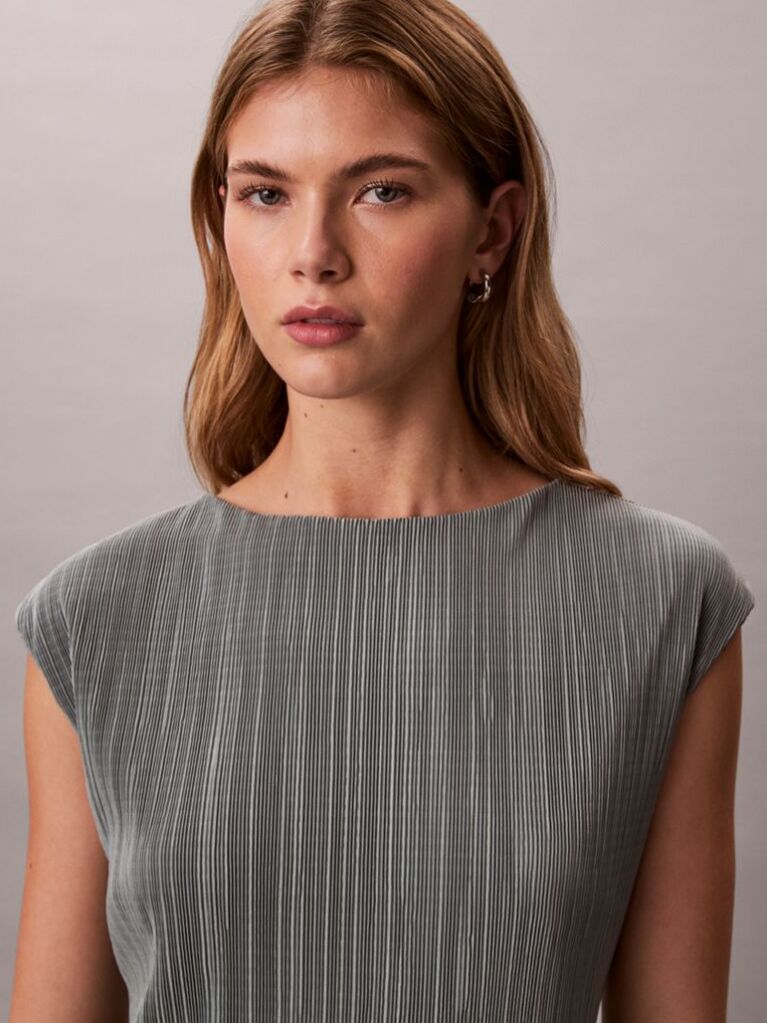 Grey Plisse Tunic  Women