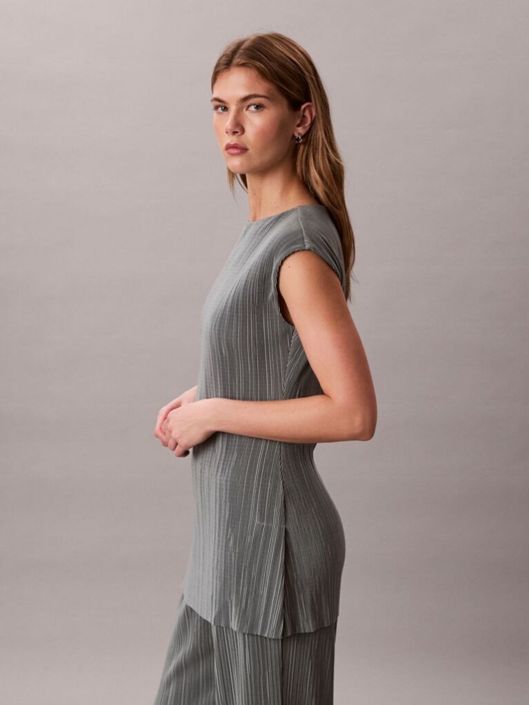 Grey Plisse Tunic  Women