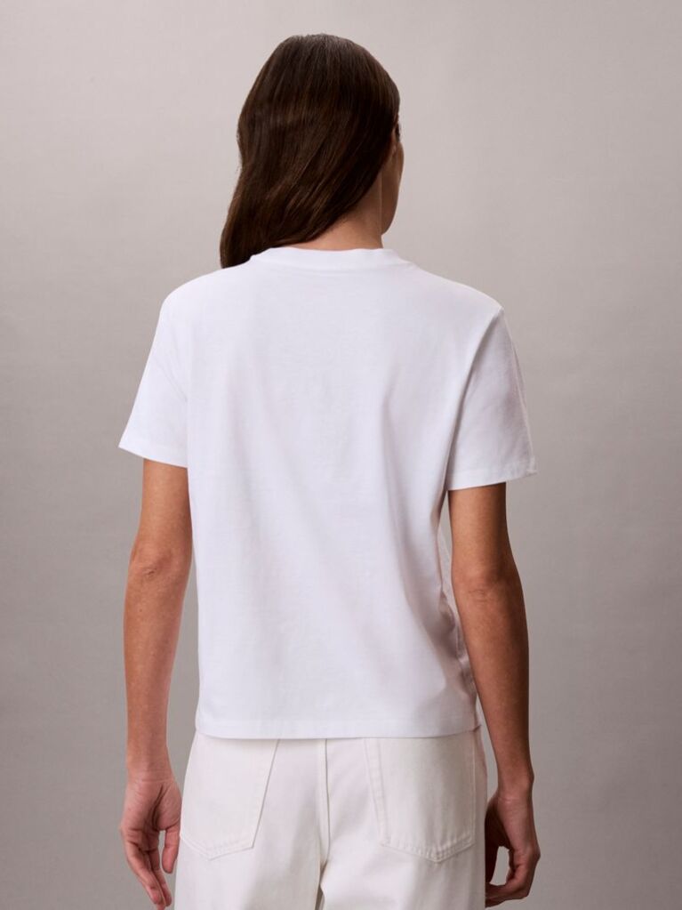White Logo Crew Neck Tee  Women