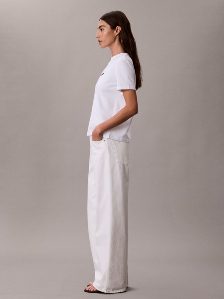 White Logo Crew Neck Tee  Women