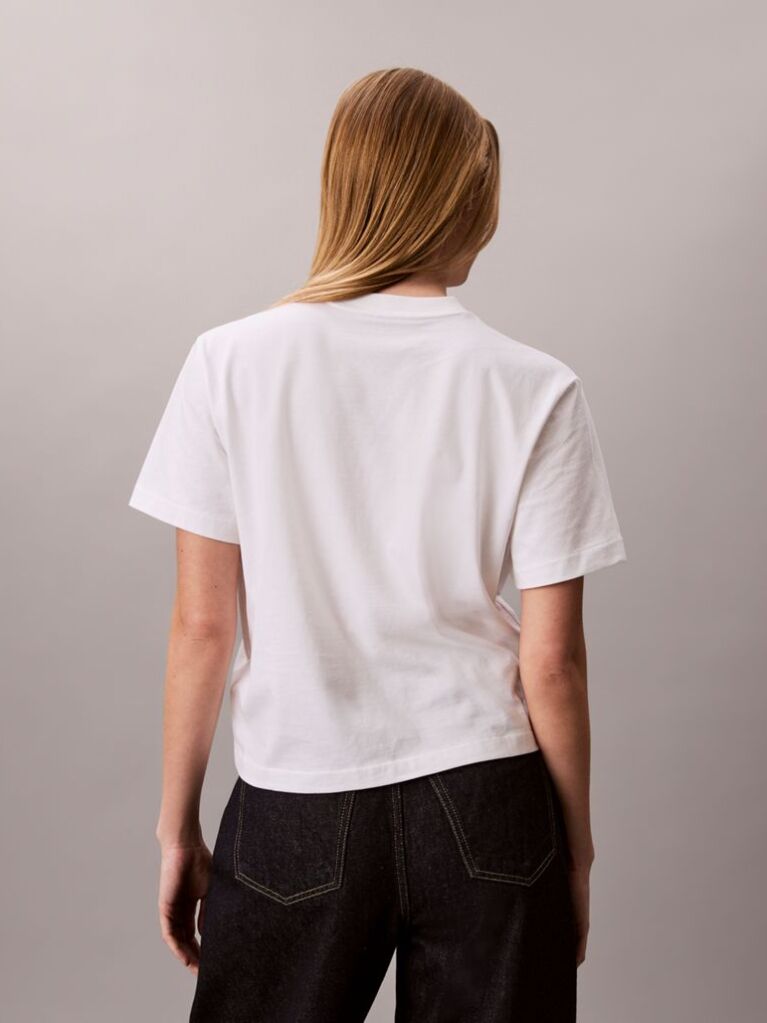 White Relaxed Script Logo T-shirt  Women
