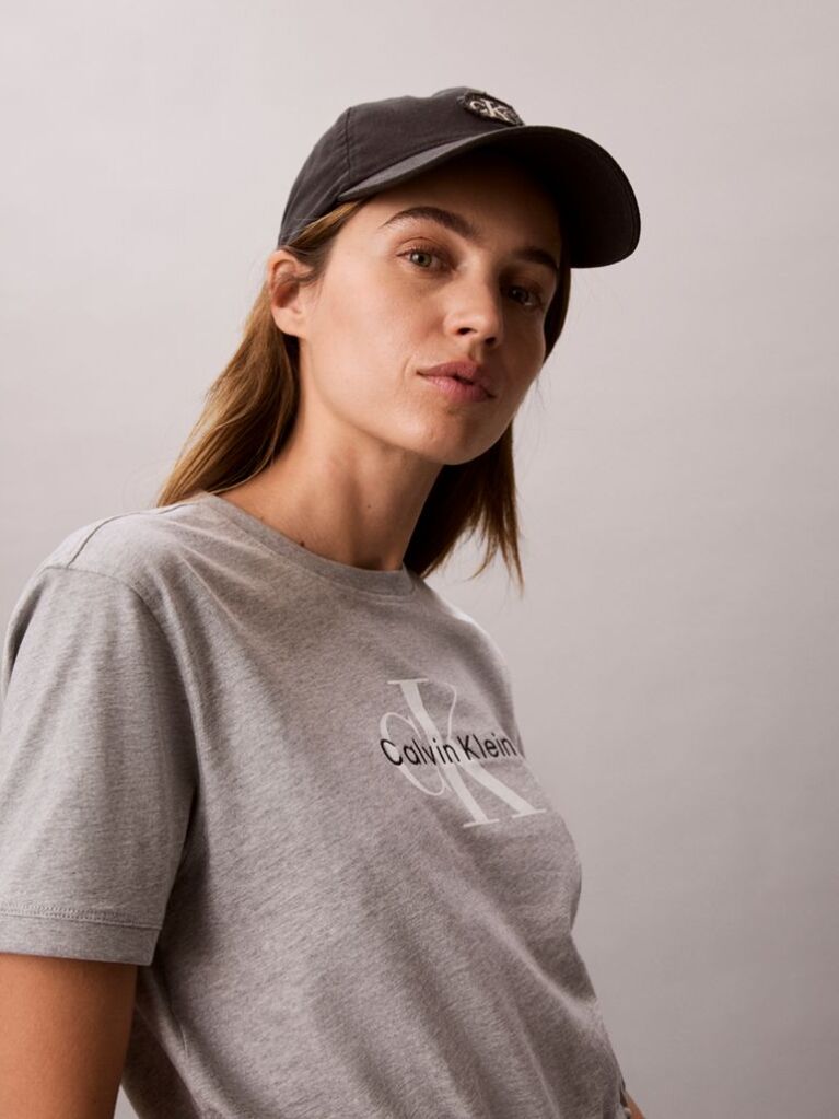 Grey Cropped Drawstring Hem T-Shirt  Women