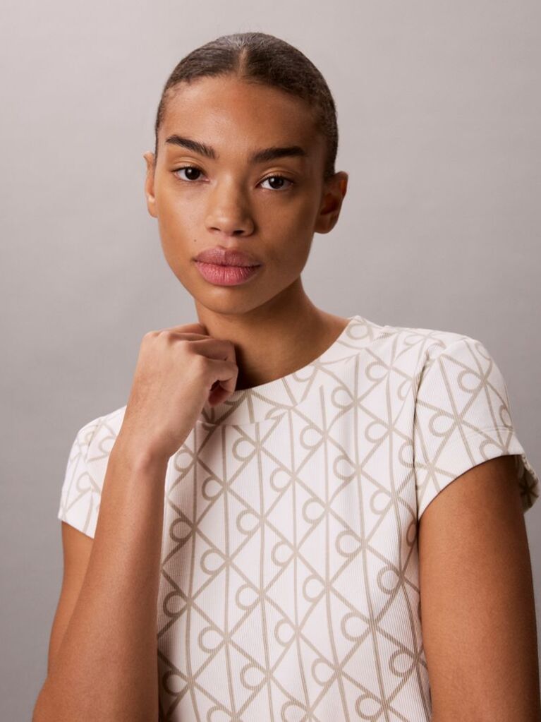 White Emblem Print Cropped T-Shirt  Women