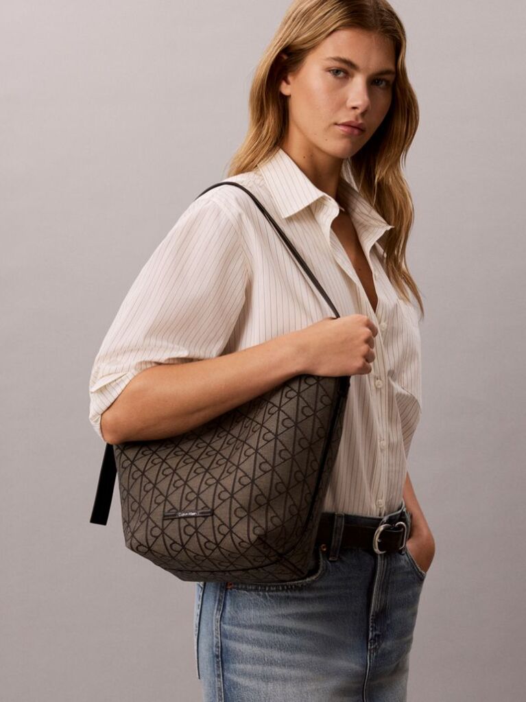 Multi Emblem Jacquard Bucket Bag  Women