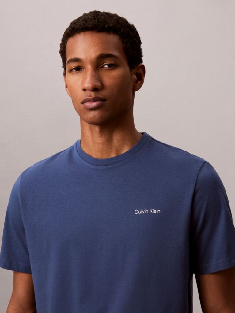 Blue Logo Crew Neck T-Shirt  Men