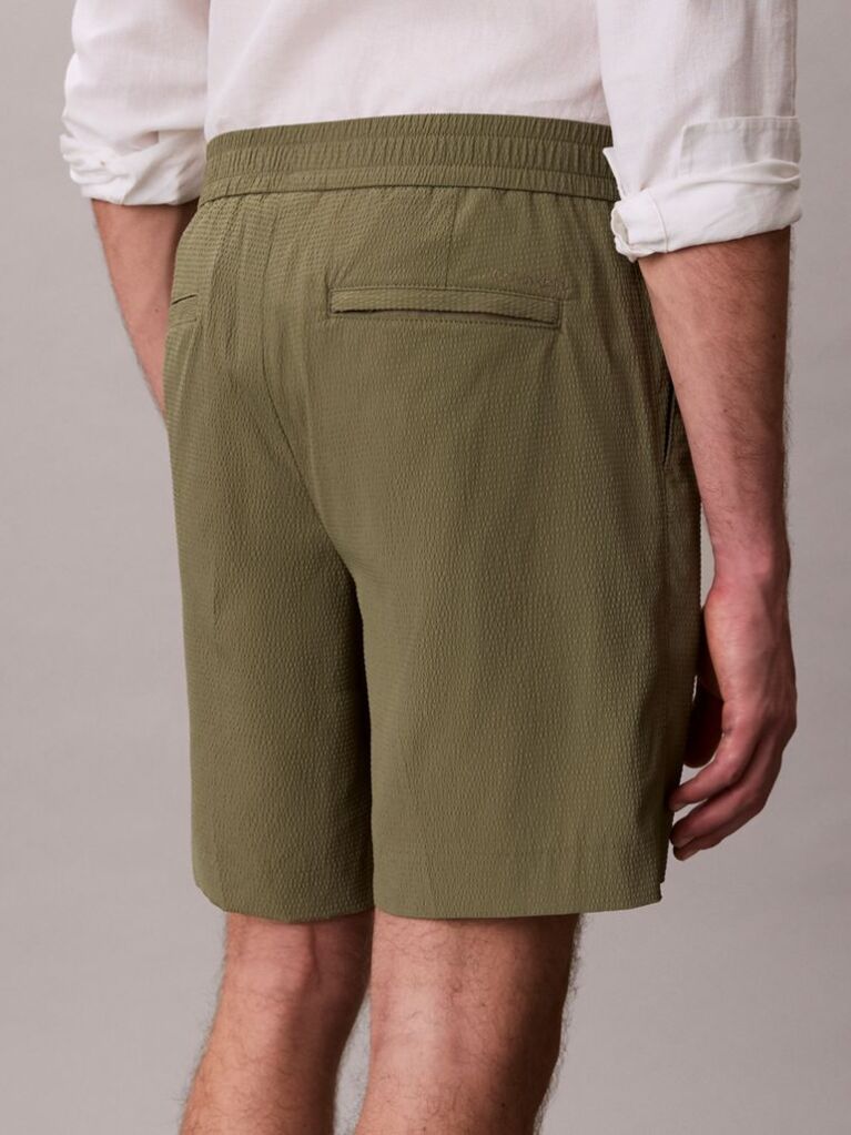 Green Seersucker Shorts  Men