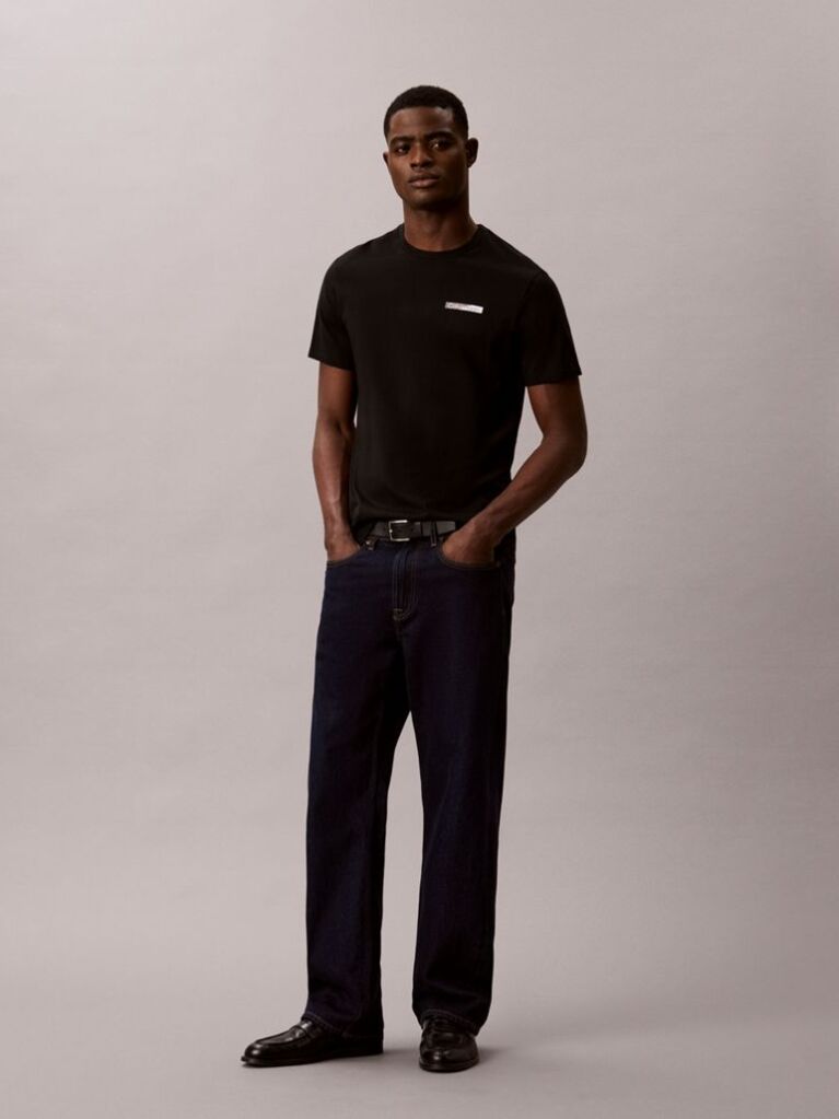 Black Split Graphic Logo T-Shirt  Men