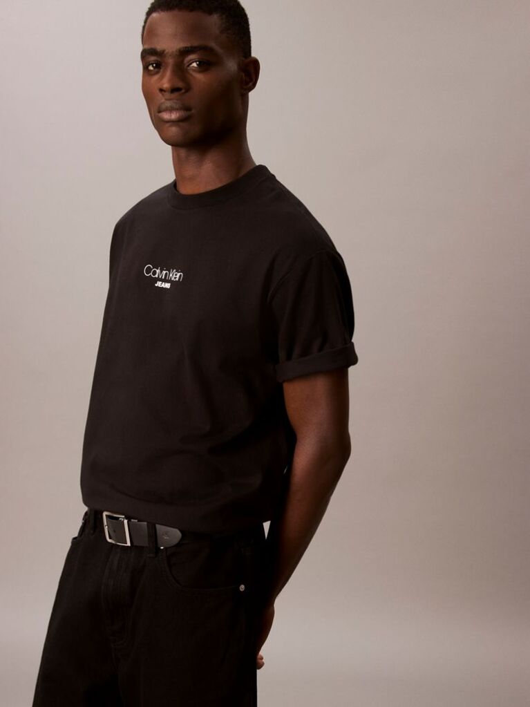 Black Logo Graphic Relaxed T-Shirt  Men