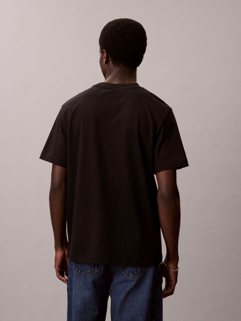 Black Chest Pocket Badge T-shirt  Men