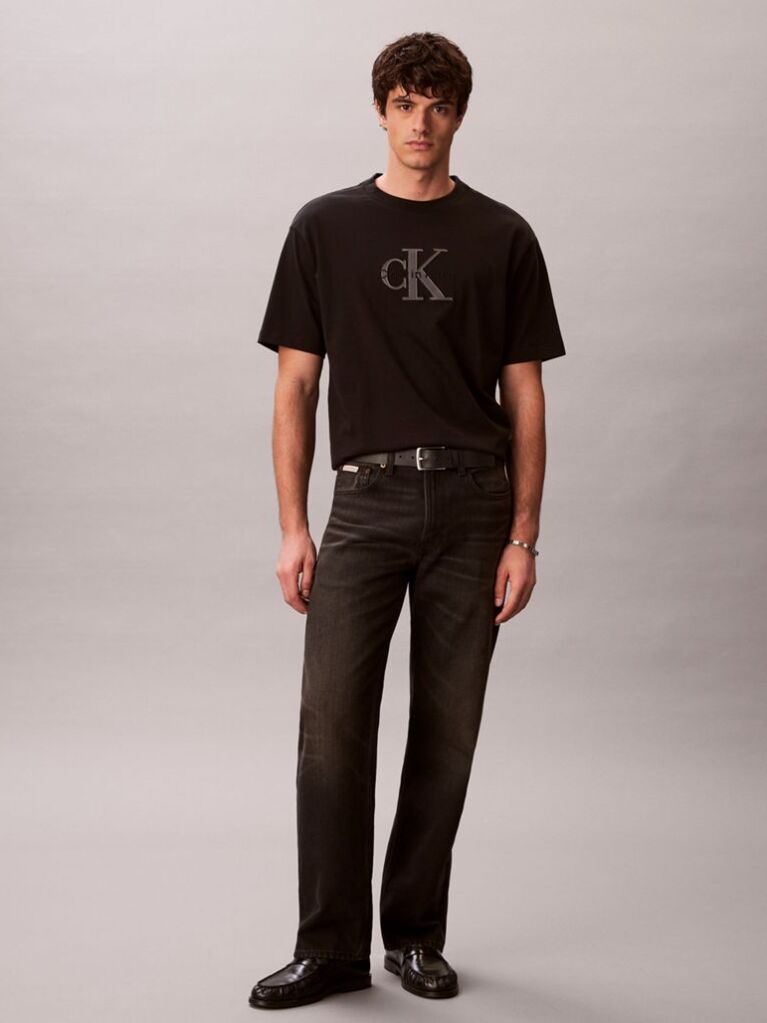 Black Relaxed Logo Appliqué T-shirt  Men