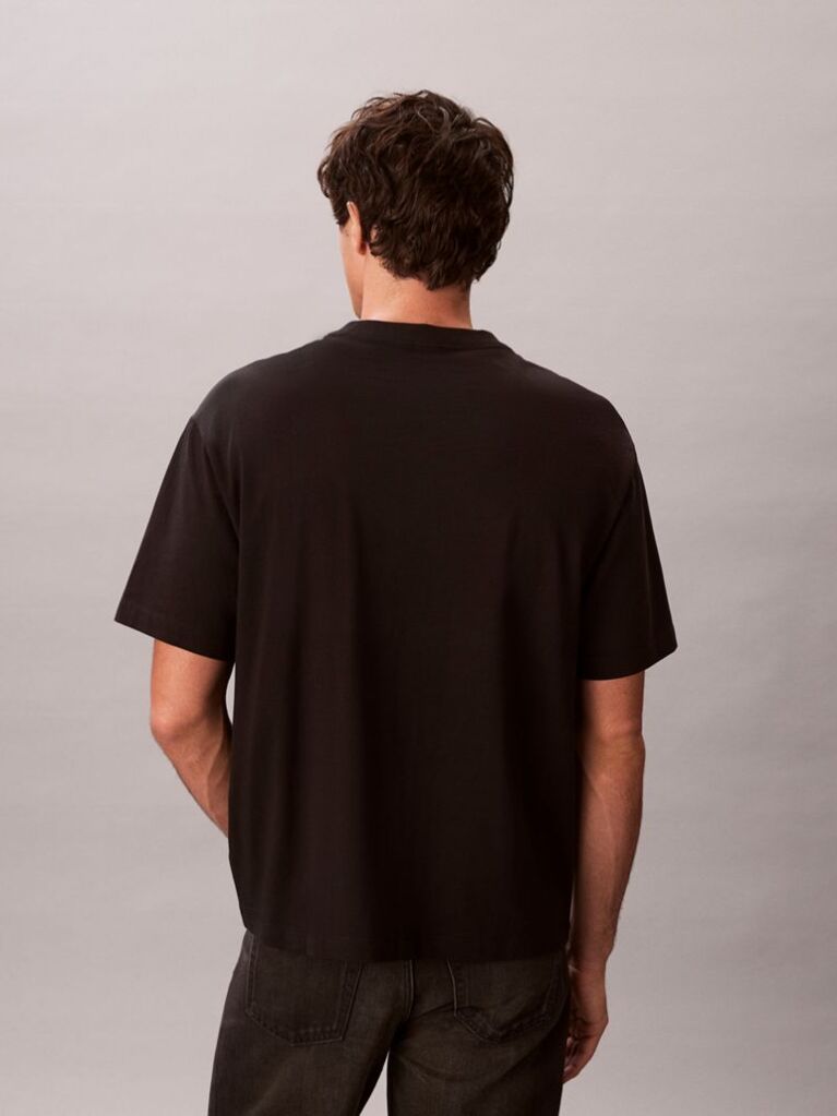 Black Relaxed Logo Appliqué T-shirt  Men