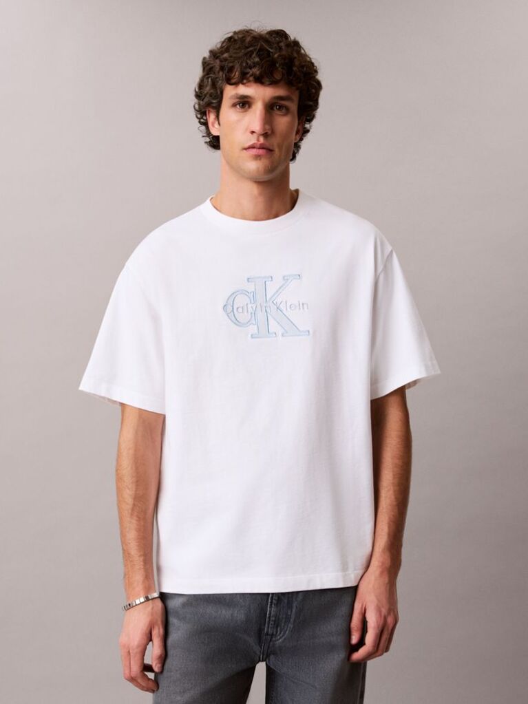 White Relaxed Logo Appliqué T-shirt  Men