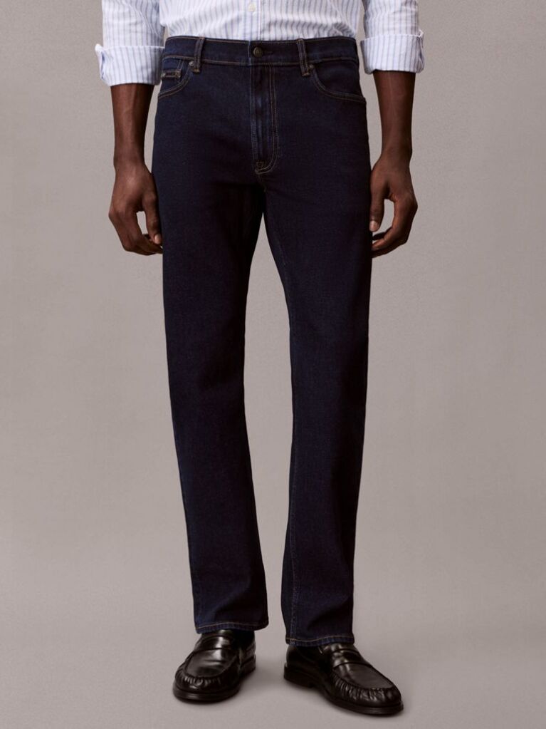 Denim Dark Wash Slim Straight Jeans  Men