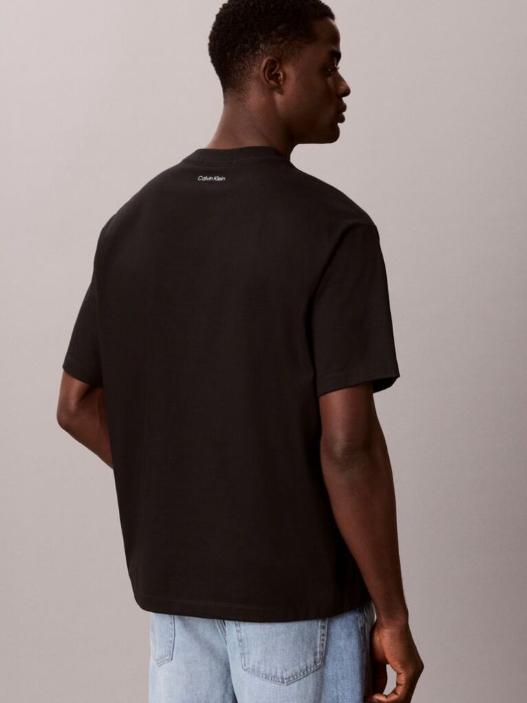 Μαύρο T-Shirt Με Γραφικό Λογότυπο Palm Και Στρογγυλή Λαιμόκοψη  Άνδρας