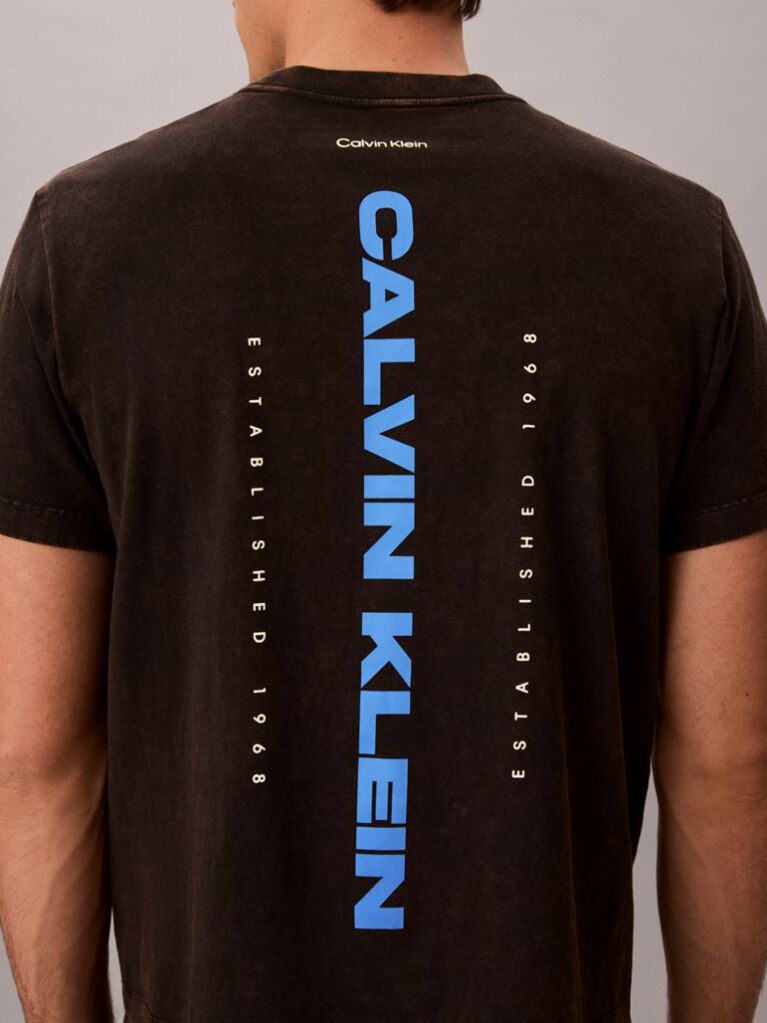 Μαύρο T-Shirt Με Washed Φινίρισμα Και Γραφικό Λογότυπο  Άνδρας