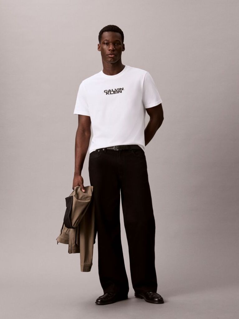 Λευκό T-Shirt Με Washed Φινίρισμα Και Γραφικό Λογότυπο  Άνδρας