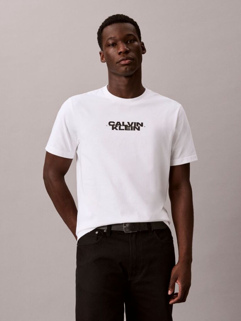 Λευκό T-Shirt Με Washed Φινίρισμα Και Γραφικό Λογότυπο  Άνδρας
