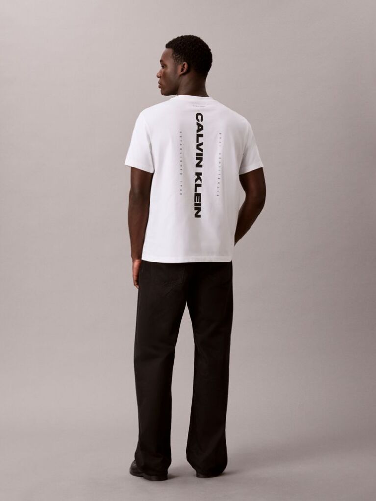 Λευκό T-Shirt Με Washed Φινίρισμα Και Γραφικό Λογότυπο  Άνδρας