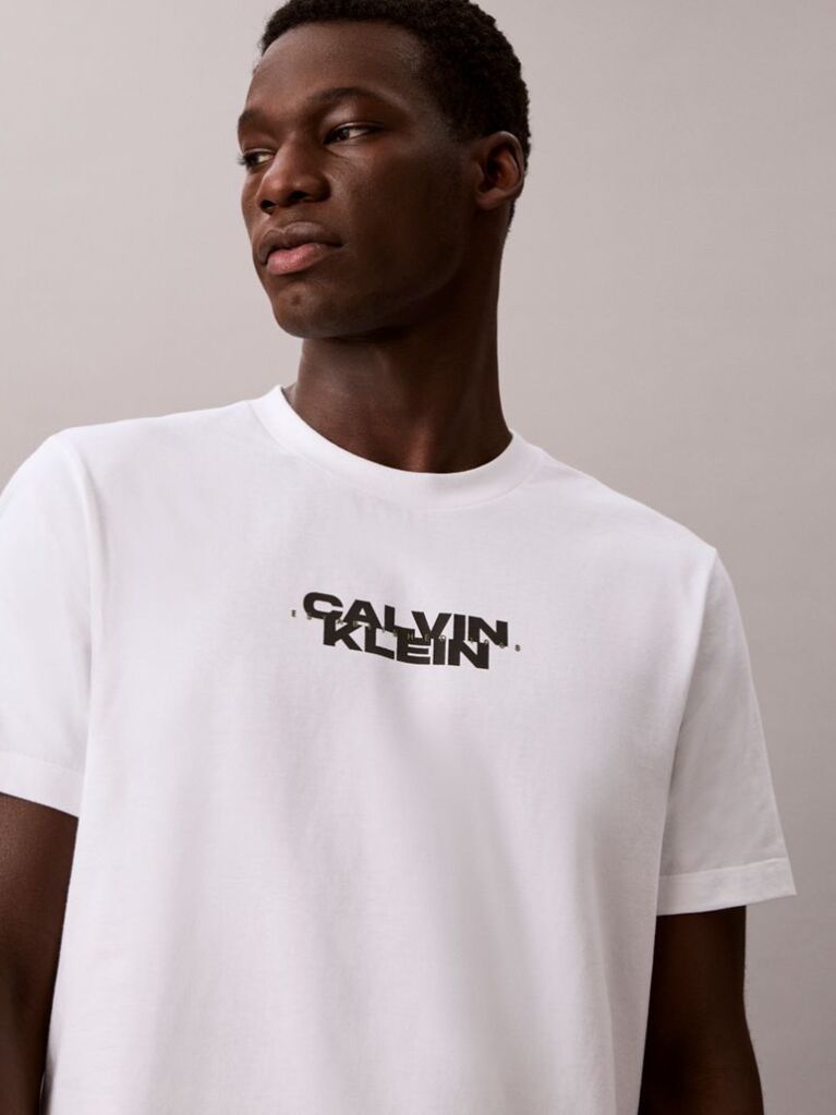 Λευκό T-Shirt Με Washed Φινίρισμα Και Γραφικό Λογότυπο  Άνδρας