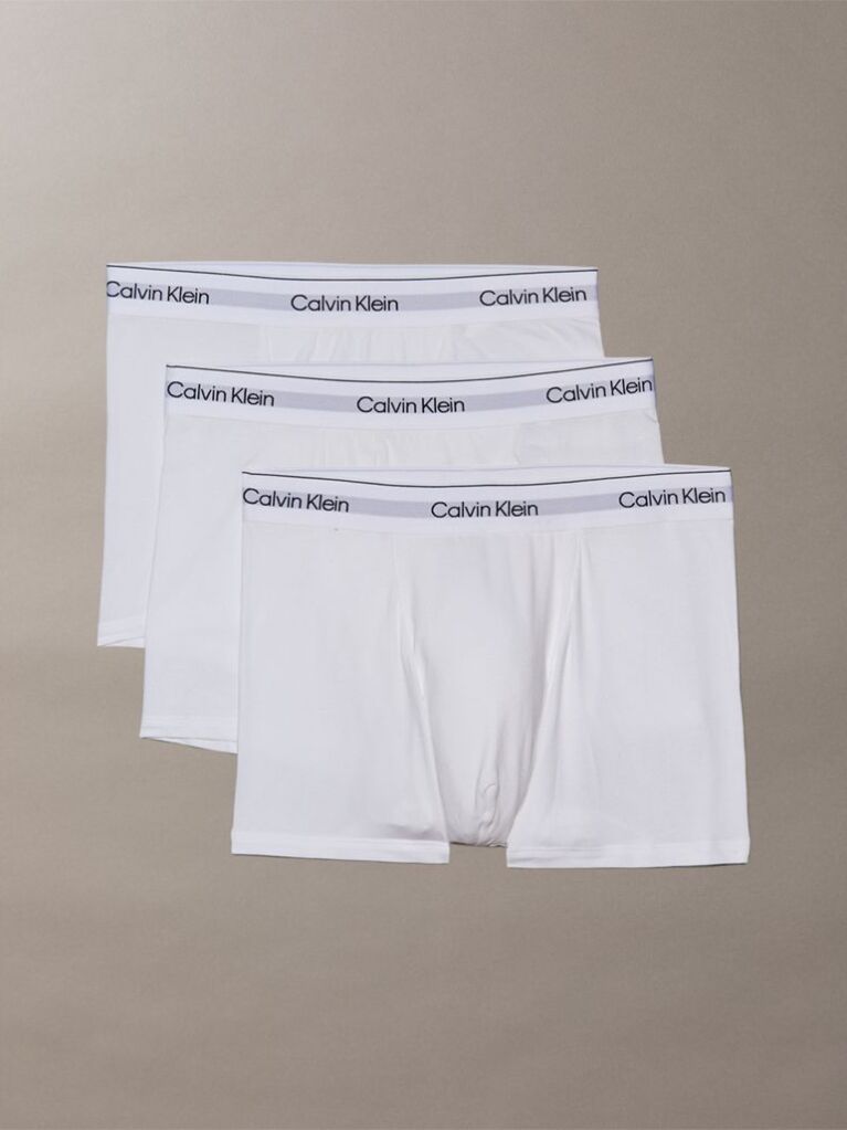 White 3 Pack Relaxed Dart Trunks - Icon Cotton Stretch  Men