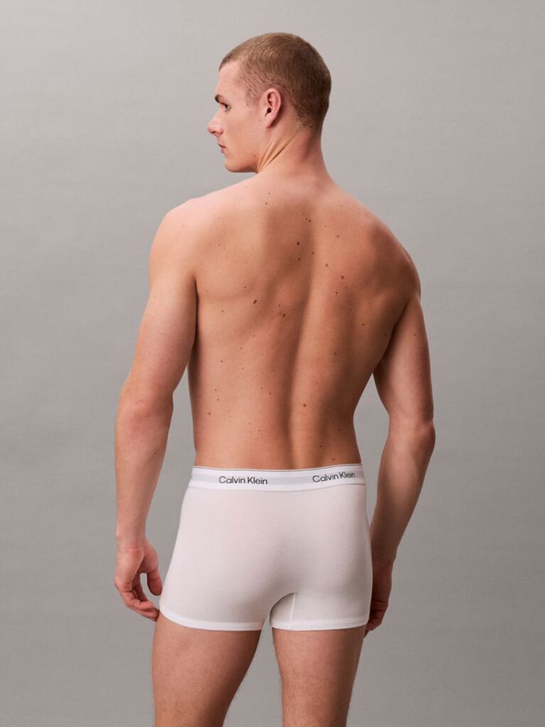 White 3 Pack Relaxed Dart Trunks - Icon Cotton Stretch  Men