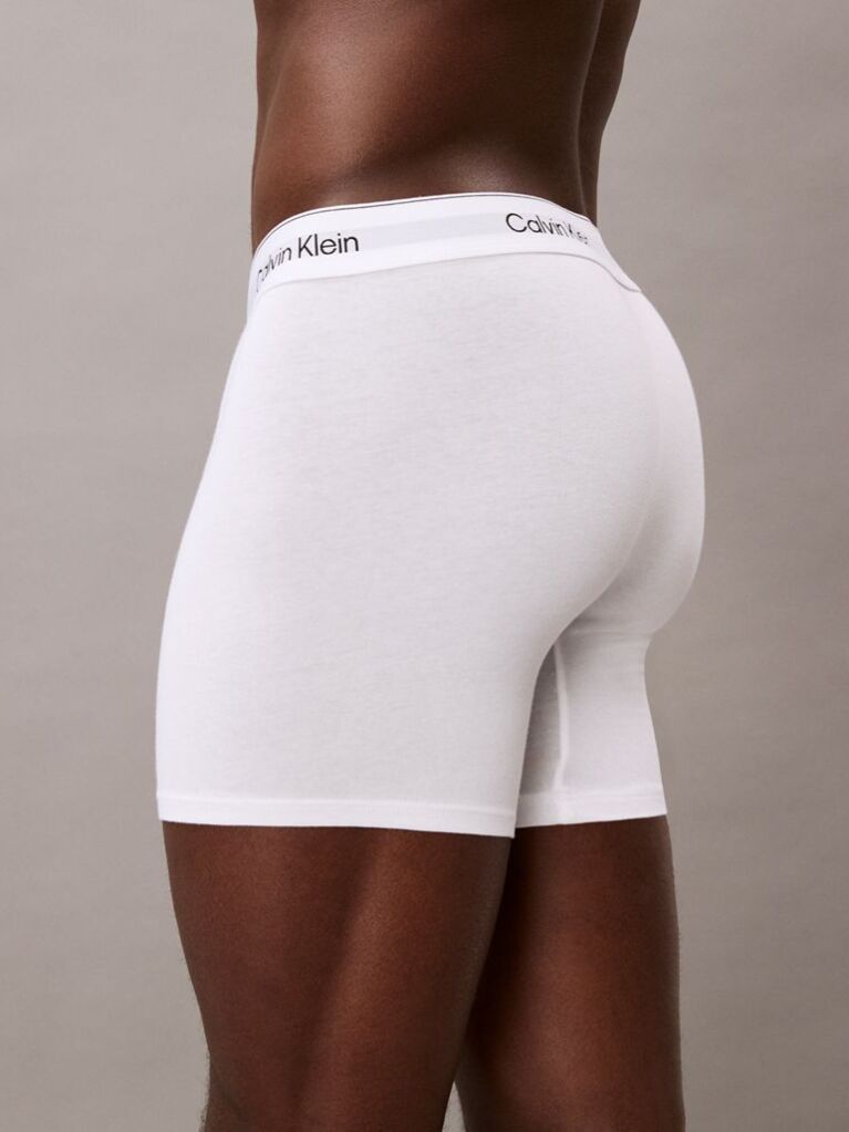 White 3 Pack Boxer Briefs - Icon Cotton Stretch  Men