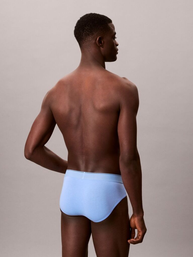 Blue Graphic Monogram Cotton Stretch Briefs  Men