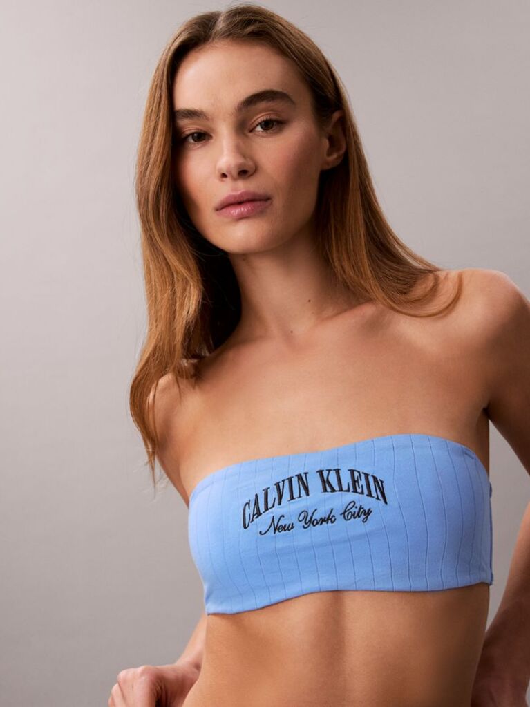 Blue Bandeau Bralette - Heritage Classic Cotton  Women