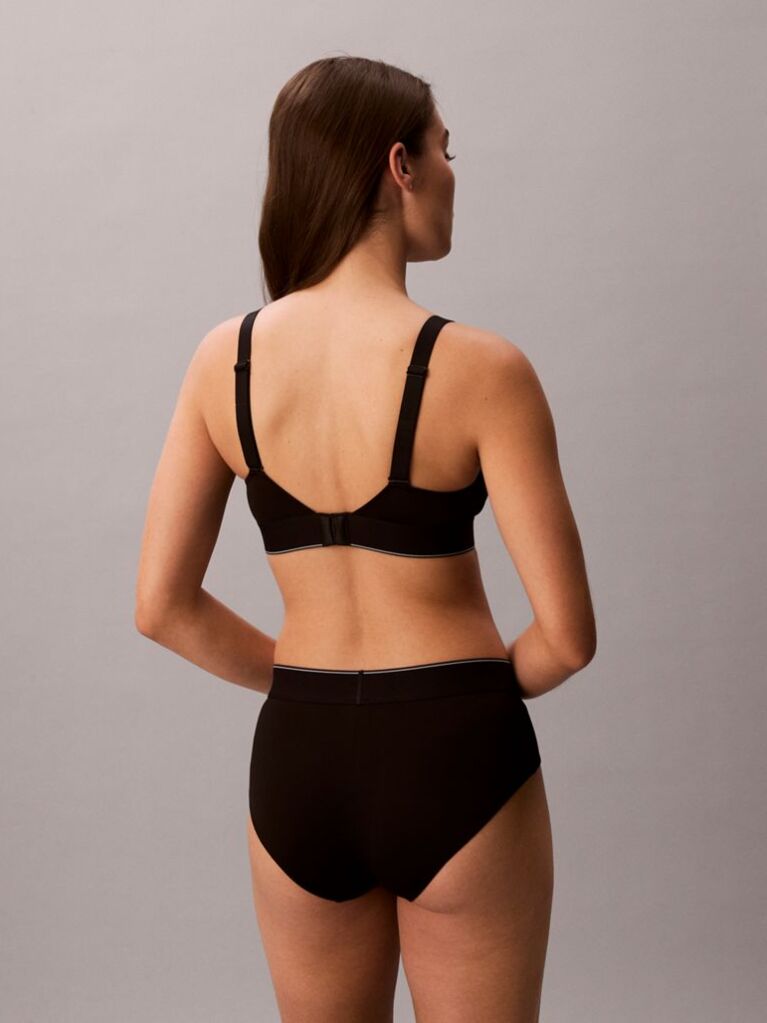 Black Lightly Lined Bralette - Graphic Monogram Microfibre Stretch  Women