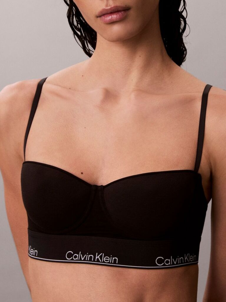 Black Longline Balconette Bra - Icon Cotton Modal  Women