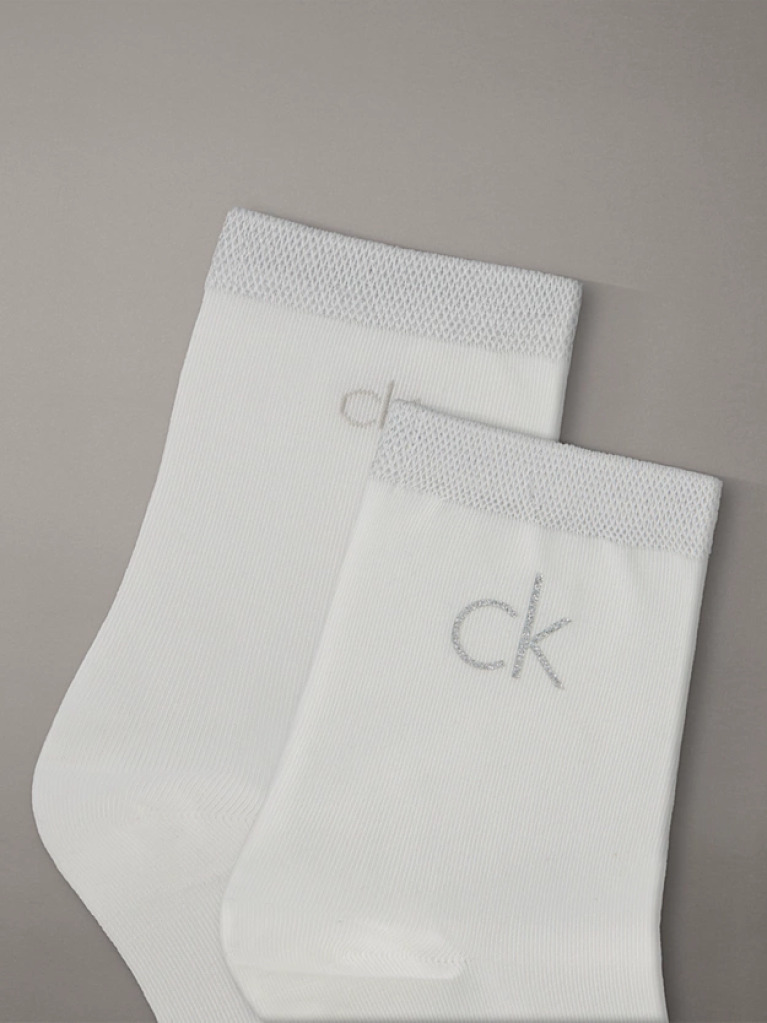 White 2 Pack Short Socks  Women