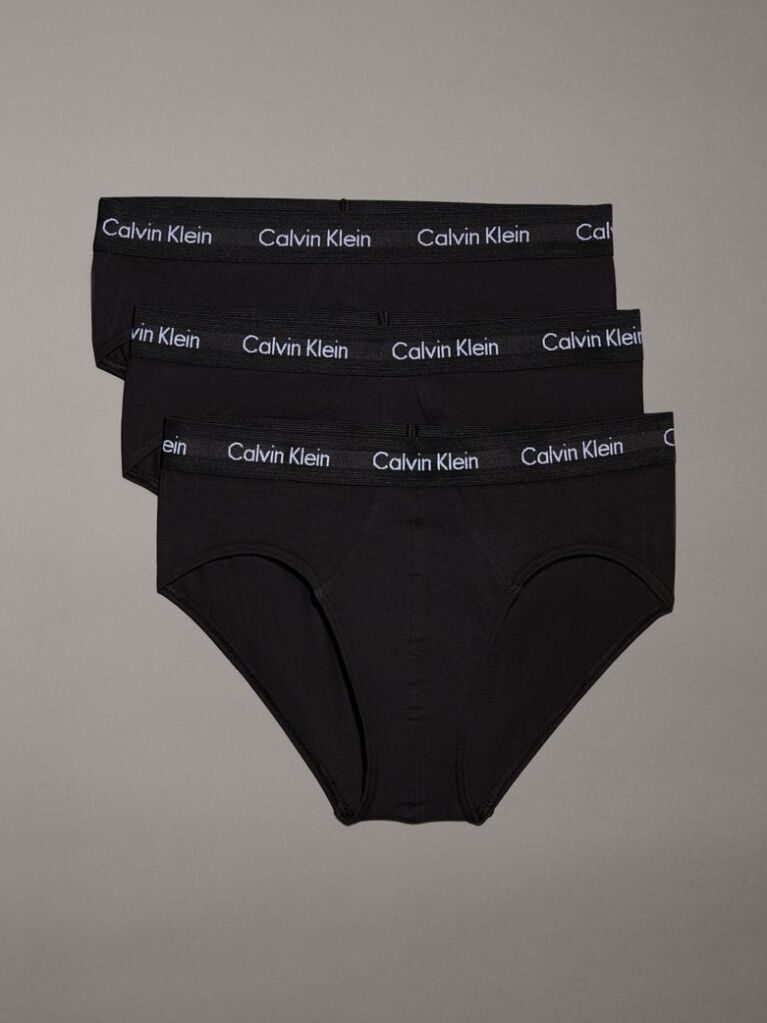 Black 3 Pack Briefs - Cotton Stretch  Men