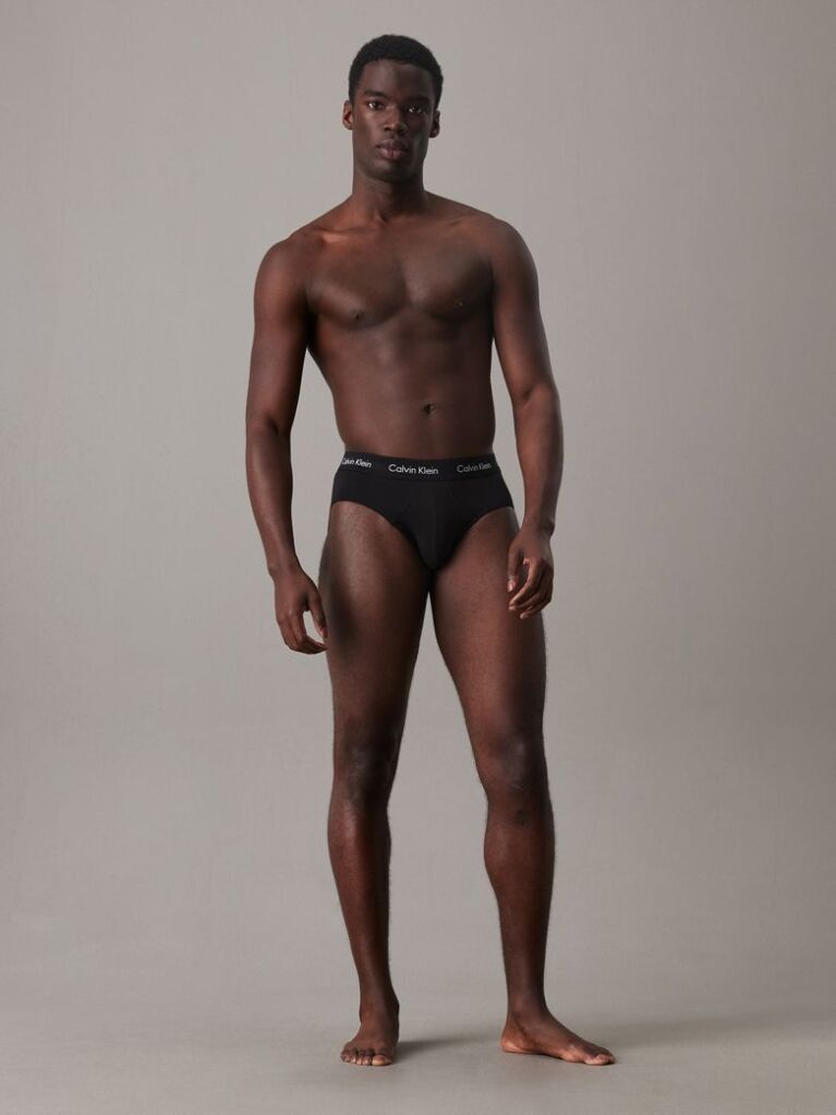 Black 3 Pack Briefs - Cotton Stretch  Men