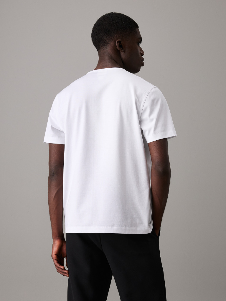 Λευκό Εφαρμοστό T-shirt Από Jersey  Άνδρας