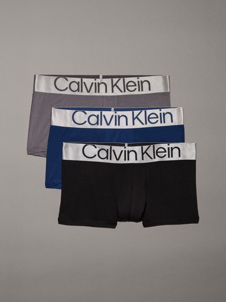 Multi 3 Pack Low Rise Trunks - Steel Micro  Men