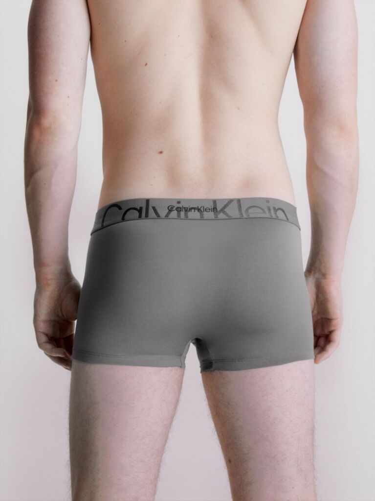 Grey Low Rise Trunk - Embossed Icon  Men