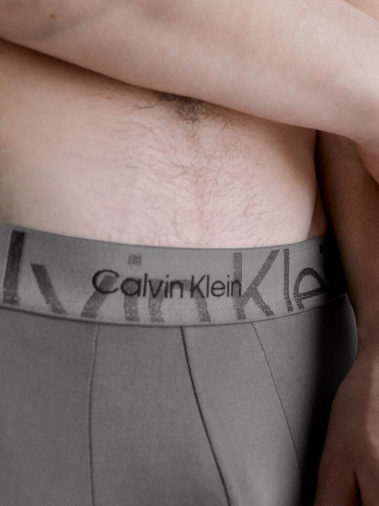 Grey Low Rise Trunk - Embossed Icon  Men