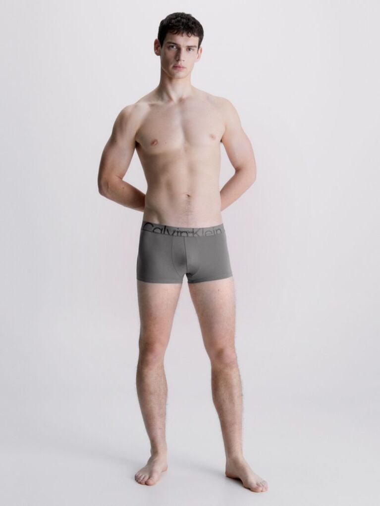 Grey Low Rise Trunk - Embossed Icon  Men