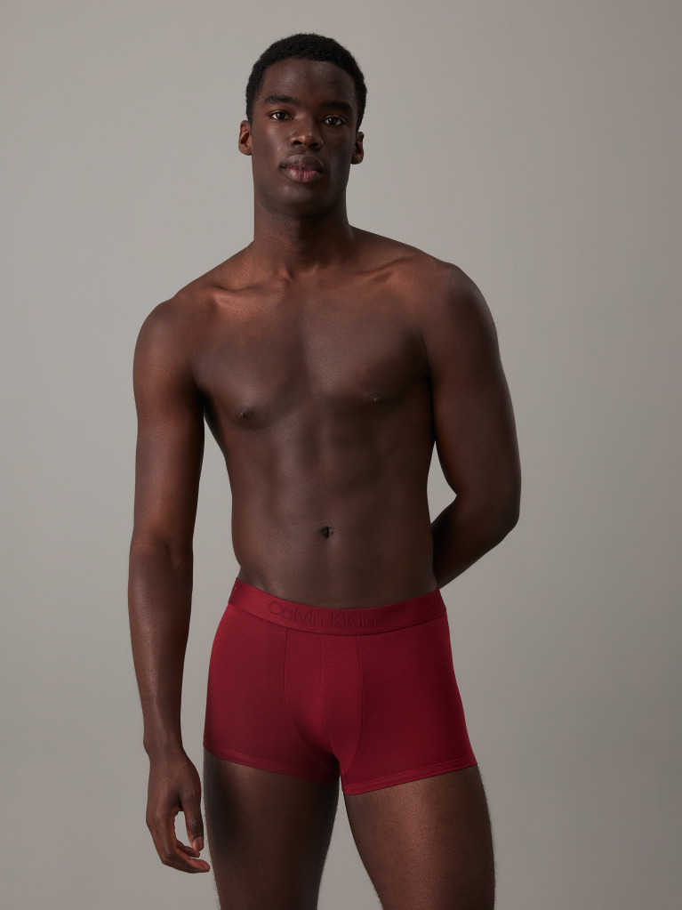Red Low Rise Trunks - CK Black  Men
