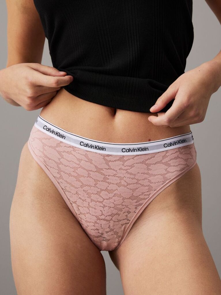 Pink Lace Brazilian Briefs  Women