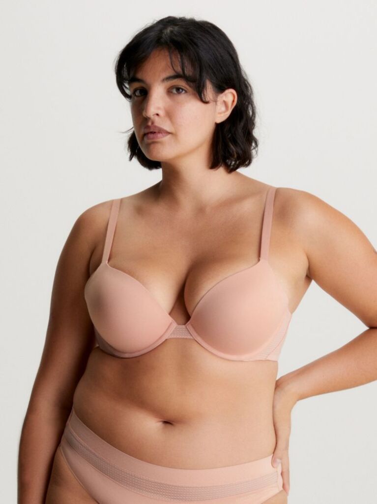 Grey Plunge Push-Up Bra - Perfectly Fit  Women