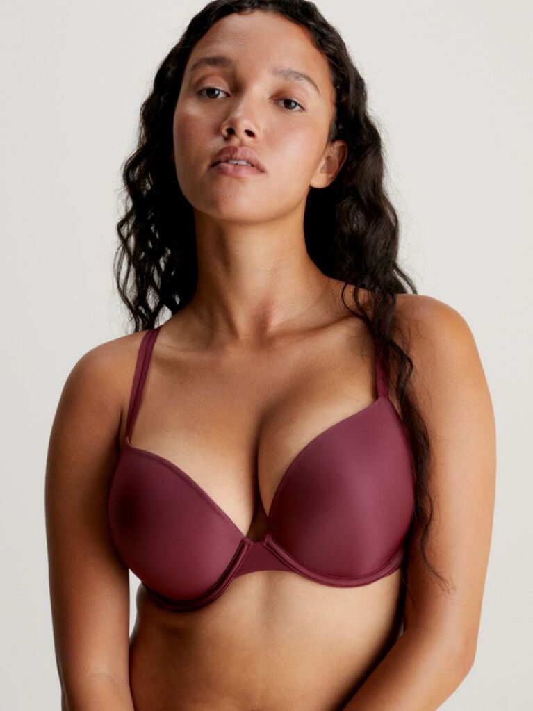 Red Push Up Bra - Sheer Marquisette  Women