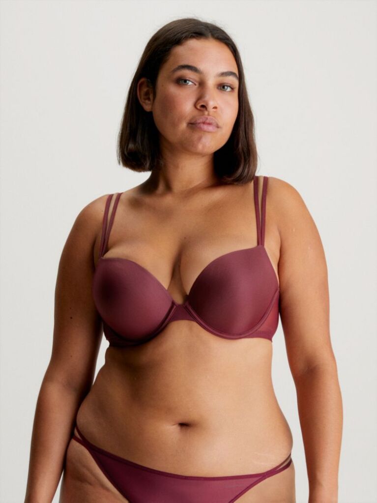 Red Push Up Bra - Sheer Marquisette  Women