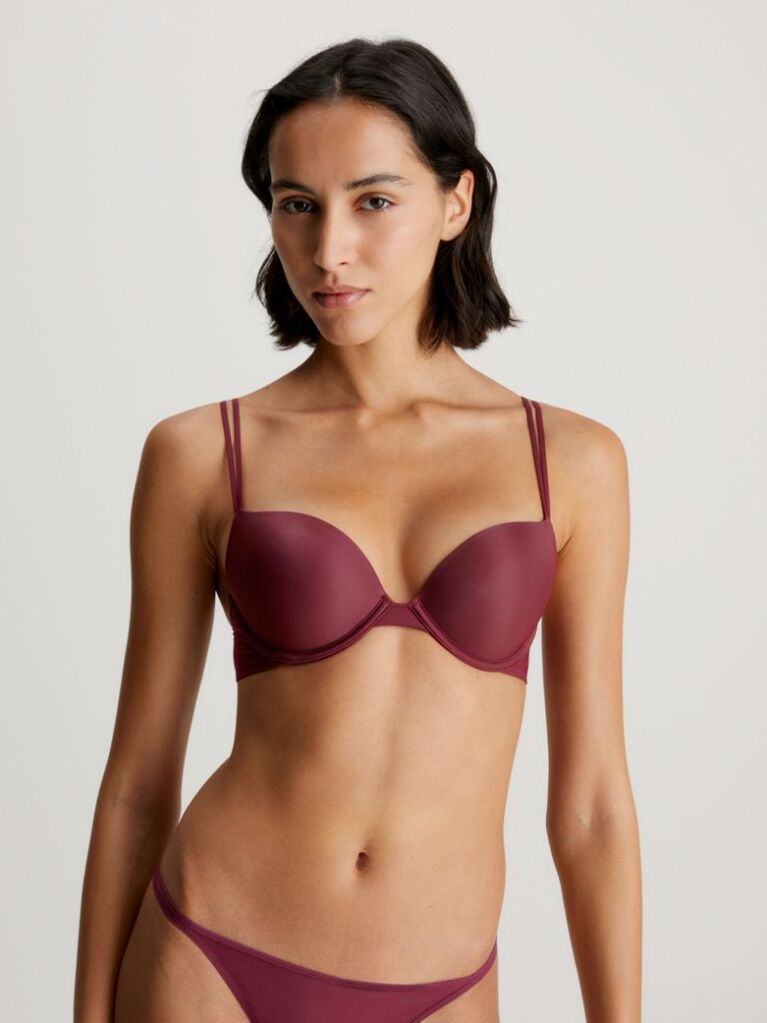 Red Push Up Bra - Sheer Marquisette  Women