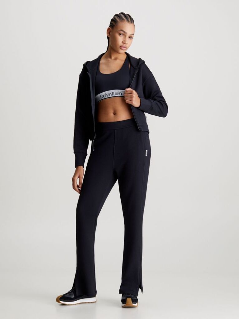 Μαύρο Crop Hoodie Με Φερμουάρ  Γυναίκα